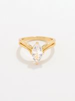 טבעת משובצת בציפוי זהב 14K