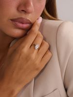 טבעת משובצת בציפוי זהב 14K