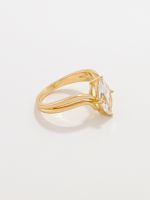 טבעת משובצת בציפוי זהב 14K