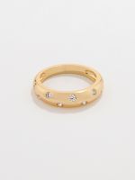 טבעת משובצת בציפוי זהב 14K