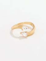 טבעת פתוחה משובצת בציפוי זהב 14K