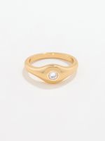 טבעת משובצת בציפוי זהב 14K