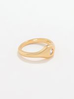 טבעת משובצת בציפוי זהב 14K