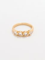 טבעת משובצת בציפוי זהב 14K