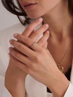 טבעת משובצת בציפוי זהב 14K