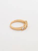 טבעת משובצת בציפוי זהב 14K