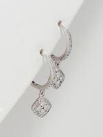 עגילי חישוק משובצים מכסף 925 עם תליון