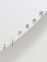 סט 3 עגילים צמודים מכסף 925