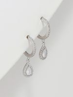 עגילי חישוק משובצים מכסף 925 עם תליון