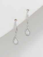 עגילי חישוק משובצים מכסף 925 עם תליון