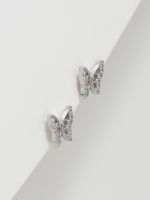 עגילי פרפר צמודים מכסף 925