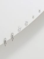 סט 3 עגילים צמודים מכסף 925