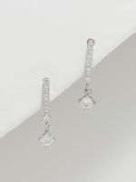 עגילי חישוק משובצים מכסף 925 עם תליון