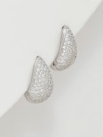 עגילי חישוק כסף 925 משובצים