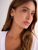 עגילי כסף 925 משובצים