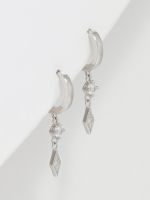 עגילי כסף 925 משובצים