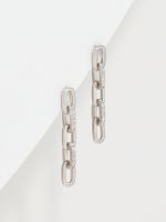 עגילי חוליות משובצים מכסף 925