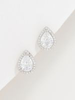 עגילי טיפה משובצים מכסף 925