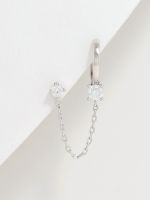 עגילים כפולים משובצים מכסף 925