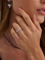 טבעת כסף 925 משובצת