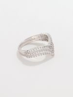 טבעת וי מחולקת מכסף 925