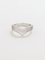 טבעת וי מחולקת מכסף 925