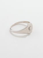 טבעת חותם משובצת מכסף 925